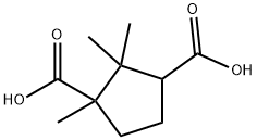 1,2,2-trimethylcyclopentane-1,3-dicarboxylic acid Struktur