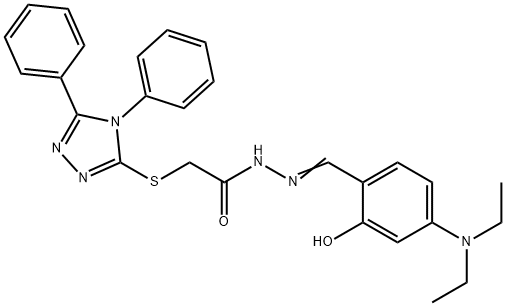 5-(diethylazaniumyl)-2-[(E)-[[2-[(4,5-diphenyl-1,2,4-triazol-3-yl)sulfanyl]acetyl]hydrazinylidene]methyl]phenolate Struktur