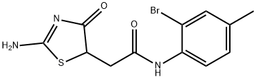 N-(2-bromo-4-methylphenyl)-2-(2-imino-4-oxothiazolidin-5-yl)acetamide Struktur