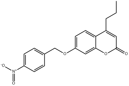 7-((4-nitrobenzyl)oxy)-4-propyl-2H-chromen-2-one Struktur