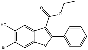 ethyl 6-bromo-5-hydroxy-2-phenylbenzofuran-3-carboxylate Struktur