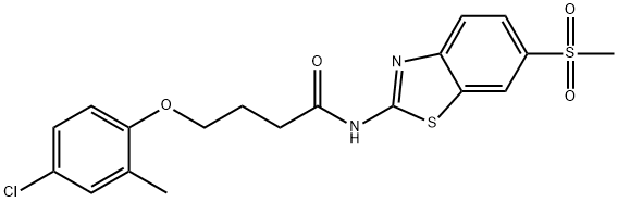 4-(4-chloro-2-methylphenoxy)-N-(6-methylsulfonyl-1,3-benzothiazol-2-yl)butanamide Struktur