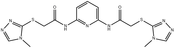 N,N'-pyridine-2,6-diylbis{2-[(4-methyl-4H-1,2,4-triazol-3-yl)sulfanyl]acetamide} Struktur