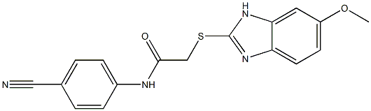 N-(4-cyanophenyl)-2-[(6-methoxy-1H-benzimidazol-2-yl)sulfanyl]acetamide Struktur