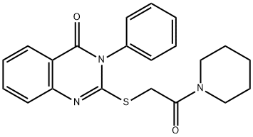 2-((2-oxo-2-(piperidin-1-yl)ethyl)thio)-3-phenylquinazolin-4(3H)-one Struktur