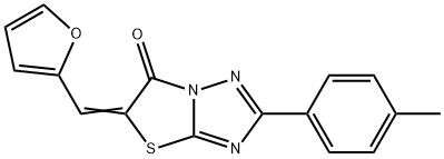 (5Z)-5-(furan-2-ylmethylidene)-2-(4-methylphenyl)[1,3]thiazolo[3,2-b][1,2,4]triazol-6(5H)-one Struktur