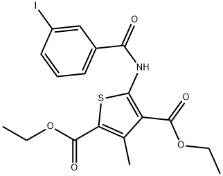 diethyl 5-(3-iodobenzamido)-3-methylthiophene-2,4-dicarboxylate Struktur