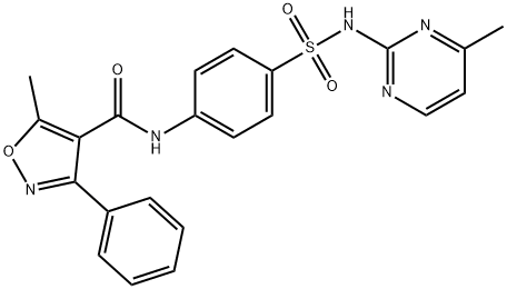 5-methyl-N-[4-[(4-methylpyrimidin-2-yl)sulfamoyl]phenyl]-3-phenyl-1,2-oxazole-4-carboxamide Struktur