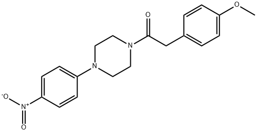 2-(4-methoxyphenyl)-1-[4-(4-nitrophenyl)piperazin-1-yl]ethanone Struktur