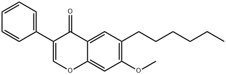 6-hexyl-7-methoxy-3-phenyl-4H-chromen-4-one Struktur