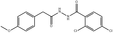 2,4-dichloro-N'-[(4-methoxyphenyl)acetyl]benzohydrazide Struktur