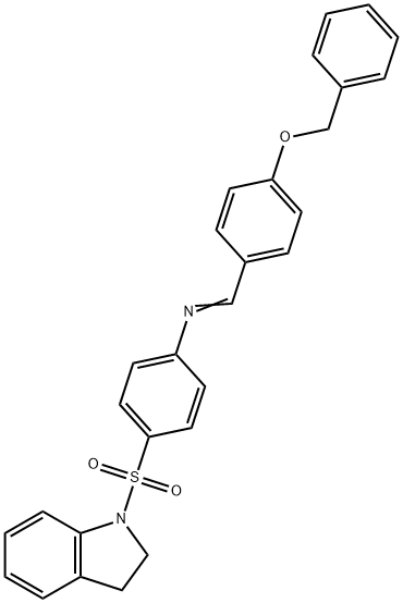 N-[4-(benzyloxy)benzylidene]-4-(2,3-dihydro-1H-indol-1-ylsulfonyl)aniline Struktur