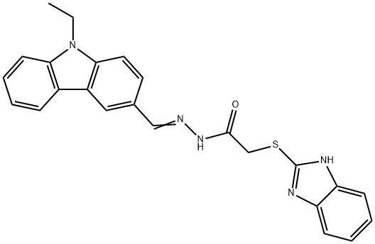 2-(1H-benzimidazol-2-ylsulfanyl)-N-[(E)-(9-ethylcarbazol-3-yl)methylideneamino]acetamide Struktur