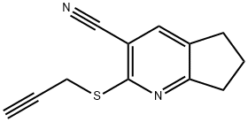 2-(2-propyn-1-ylsulfanyl)-6,7-dihydro-5H-cyclopenta[b]pyridine-3-carbonitrile Struktur