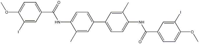 N,N'-(3,3'-dimethyl-4,4'-biphenyldiyl)bis(3-iodo-4-methoxybenzamide) Struktur