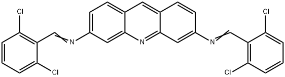 N,N'-bis(2,6-dichlorobenzylidene)-3,6-acridinediamine Struktur