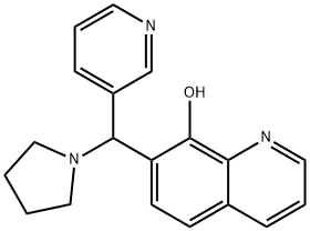 7-(pyridin-3-yl(pyrrolidin-1-yl)methyl)quinolin-8-ol Struktur