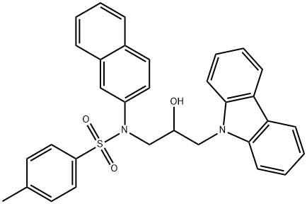 N-(3-(9H-carbazol-9-yl)-2-hydroxypropyl)-4-methyl-N-(naphthalen-2-yl)benzenesulfonamide Struktur