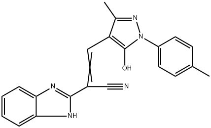 2-(1H-Benzoimidazol-2-yl)-3-(5-hydroxy-3-methyl-1-p-tolyl-1H-pyrazol-4-yl)-acrylonitrile Struktur