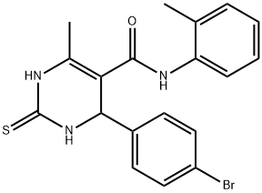 4-(4-bromophenyl)-6-methyl-2-thioxo-N-(o-tolyl)-1,2,3,4-tetrahydropyrimidine-5-carboxamide Struktur