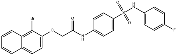 2-[(1-bromo-2-naphthyl)oxy]-N-(4-{[(4-fluorophenyl)amino]sulfonyl}phenyl)acetamide Struktur