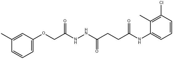 N-(3-chloro-2-methylphenyl)-4-{2-[(3-methylphenoxy)acetyl]hydrazino}-4-oxobutanamide Struktur