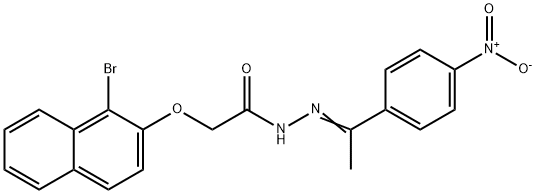 2-[(1-bromo-2-naphthyl)oxy]-N'-[1-(4-nitrophenyl)ethylidene]acetohydrazide Struktur