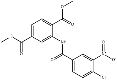 dimethyl 2-{[(4-chloro-3-nitrophenyl)carbonyl]amino}benzene-1,4-dicarboxylate Struktur