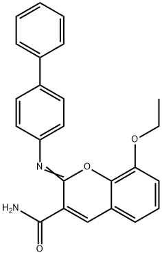 (Z)-2-([1,1-biphenyl]-4-ylimino)-8-ethoxy-2H-chromene-3-carboxamide Struktur