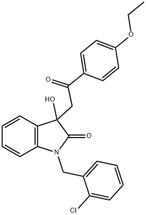 1-(2-chlorobenzyl)-3-[2-(4-ethoxyphenyl)-2-oxoethyl]-3-hydroxy-1,3-dihydro-2H-indol-2-one Struktur