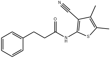 N-(3-cyano-4,5-dimethylthiophen-2-yl)-3-phenylpropanamide Struktur