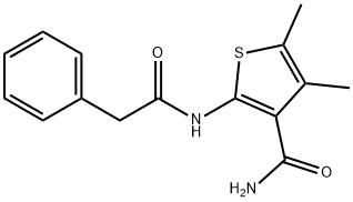 4,5-dimethyl-2-[(2-phenylacetyl)amino]thiophene-3-carboxamide Struktur