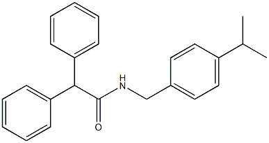 2,2-diphenyl-N-[(4-propan-2-ylphenyl)methyl]acetamide Struktur