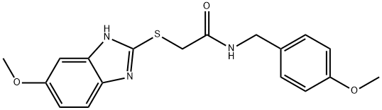 2-[(6-methoxy-1H-benzimidazol-2-yl)sulfanyl]-N-[(4-methoxyphenyl)methyl]acetamide Struktur