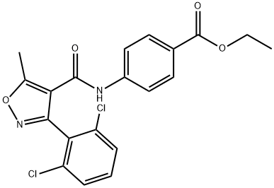 ethyl 4-[[3-(2,6-dichlorophenyl)-5-methyl-1,2-oxazole-4-carbonyl]amino]benzoate Struktur