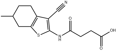 4-[(3-cyano-6-methyl-4,5,6,7-tetrahydro-1-benzothiophen-2-yl)amino]-4-oxobutanoic acid Struktur