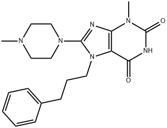 3-methyl-8-(4-methylpiperazin-1-yl)-7-(3-phenylpropyl)-3,7-dihydro-1H-purine-2,6-dione Struktur