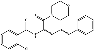 2-chloro-N-((2E,4E)-1-morpholino-1-oxo-5-phenylpenta-2,4-dien-2-yl)benzamide Struktur