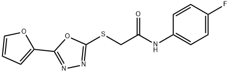 N-(4-fluorophenyl)-2-[[5-(furan-2-yl)-1,3,4-oxadiazol-2-yl]sulfanyl]acetamide Struktur