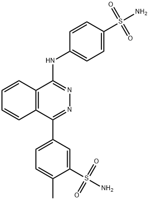 2-methyl-5-{4-[(4-sulfamoylphenyl)amino]phthalazin-1-yl}benzenesulfonamide Struktur