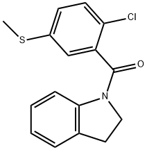 (2-Chloro-5-methylsulfanyl-phenyl)-(2,3-dihydro-indol-1-yl)-methanone Struktur