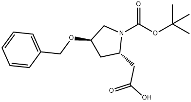 (2S,4R)-1-[(1,1-dimethylethoxy)carbonyl]-4-(phenylmethoxy)-2-Pyrrolidine-acetic acid Struktur