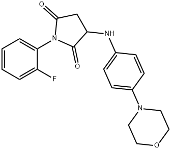 1-(2-fluorophenyl)-3-((4-morpholinophenyl)amino)pyrrolidine-2,5-dione Struktur