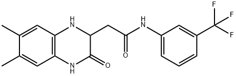 2-(6,7-dimethyl-3-oxo-1,2,3,4-tetrahydroquinoxalin-2-yl)-N-(3-(trifluoromethyl)phenyl)acetamide Struktur