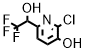 2-chloro-6-(2,2,2-trifluoro-1-hydroxyethyl)pyridin-3-ol Struktur