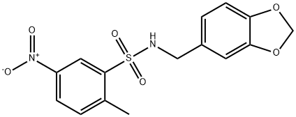 N-(benzo[d][1,3]dioxol-5-ylmethyl)-2-methyl-5-nitrobenzenesulfonamide Struktur