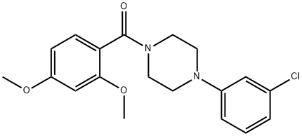 [4-(3-chlorophenyl)piperazin-1-yl]-(2,4-dimethoxyphenyl)methanone Struktur