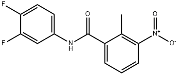 N-(3,4-difluorophenyl)-2-methyl-3-nitrobenzamide Struktur