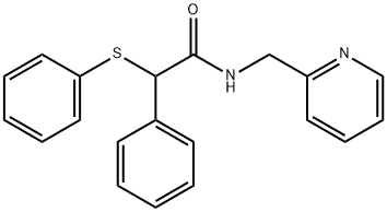 2-phenyl-2-phenylsulfanyl-N-(pyridin-2-ylmethyl)acetamide Struktur