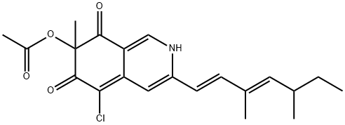 [(7R)-5-chloro-3-[(1E,3E,5S)-3,5-dimethylhepta-1,3-dienyl]-7-methyl-6,8-dioxo-2H-isoquinolin-7-yl] acetate Struktur